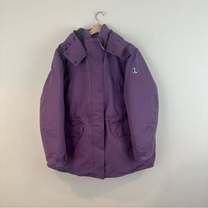 Lands End Purple Winter Jacket with Hood Women's Size 2X